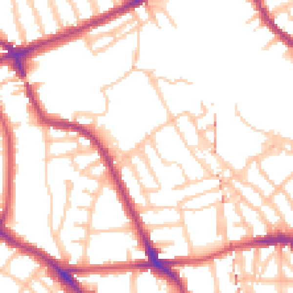 Daytime road noise heatmap for NW5 4DY