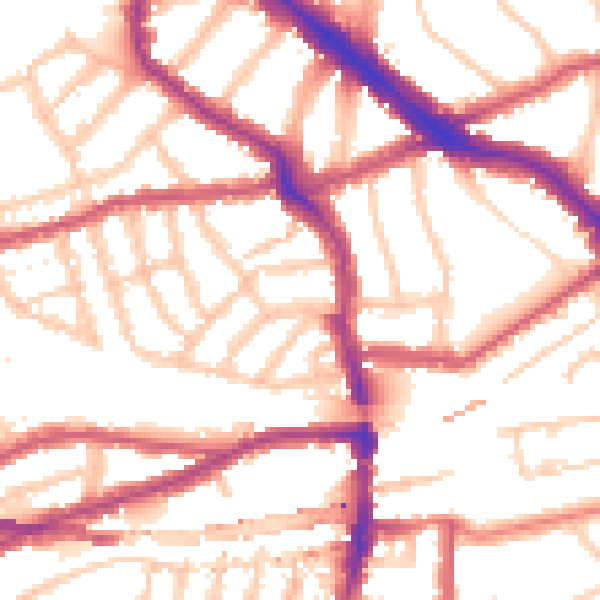 Daytime road noise heatmap for NW6 1BA