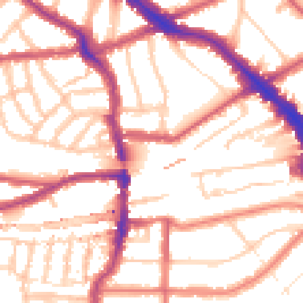 Daytime road noise heatmap for NW6 1BR