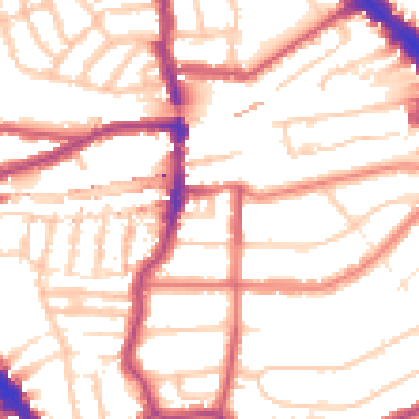 Daytime road noise heatmap for NW6 3BB