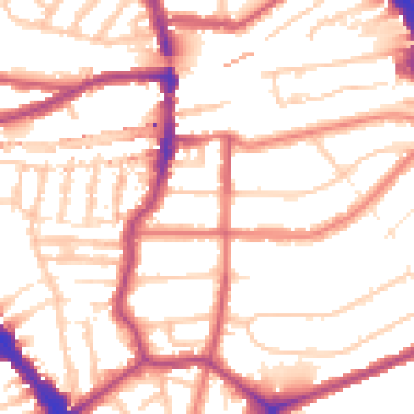 Daytime road noise heatmap for NW6 3RQ