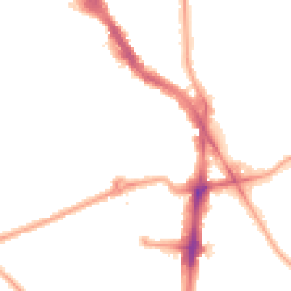 Night-time road noise heatmap for NW6 4RD