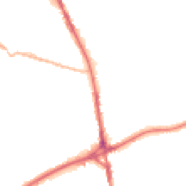 Night-time road noise heatmap for OL11 1AD