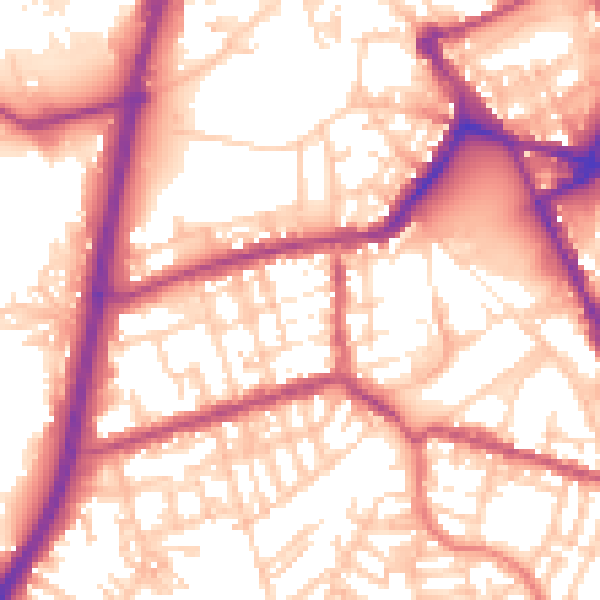 Daytime road noise heatmap for OL11 1EL