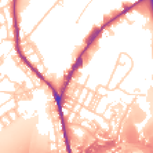 Daytime road noise heatmap for OL11 2PJ