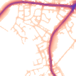 Daytime road noise heatmap for OL11 3HN