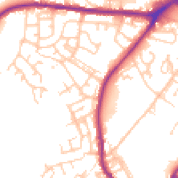 Daytime road noise heatmap for OL11 3HU
