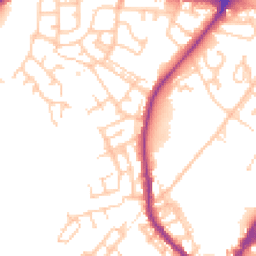 Daytime road noise heatmap for OL11 3HY