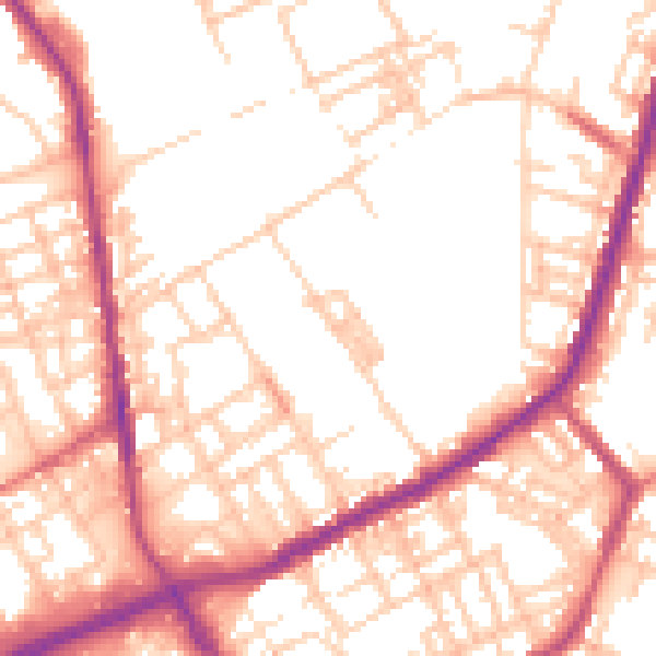 Daytime road noise heatmap for OL12 0DZ