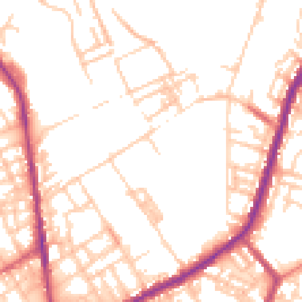 Daytime road noise heatmap for OL12 0EE