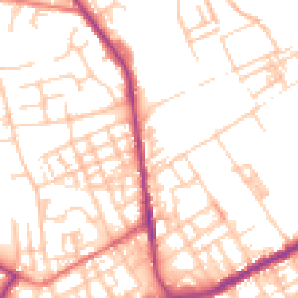 Daytime road noise heatmap for OL12 0JF