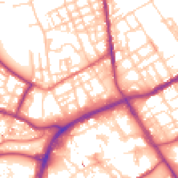 Daytime road noise heatmap for OL12 0NA