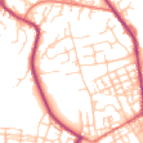 Daytime road noise heatmap for OL12 0QU