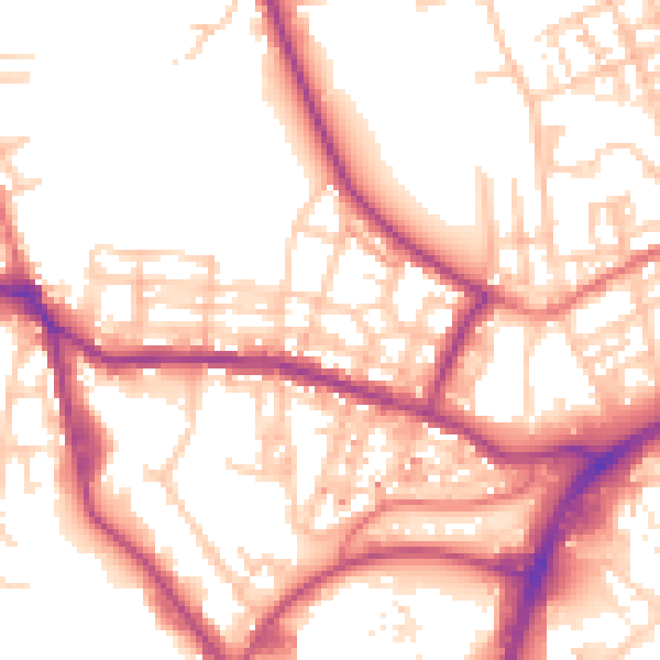 Daytime road noise heatmap for OL12 6PT