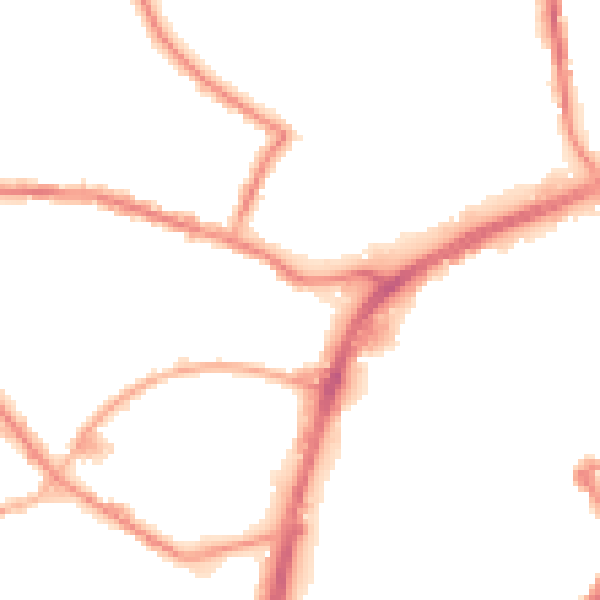 Night-time road noise heatmap for OL12 6TP