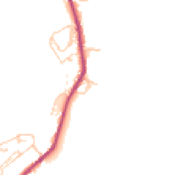 Daytime road noise heatmap for OL12 8EL