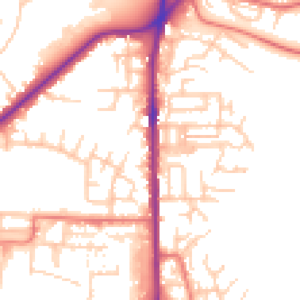 Daytime road noise heatmap for OL2 5AS