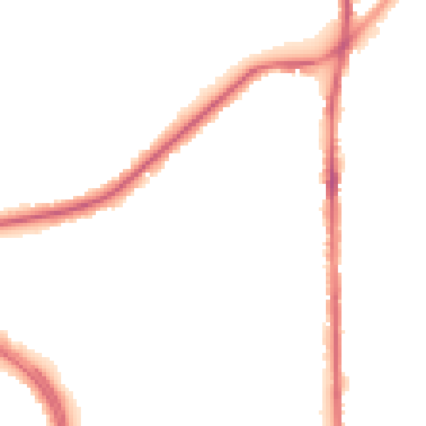 Night-time road noise heatmap for OL2 5BQ