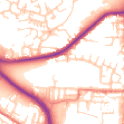 Daytime road noise heatmap for OL2 5DF