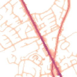 Daytime road noise heatmap for OL2 5SP