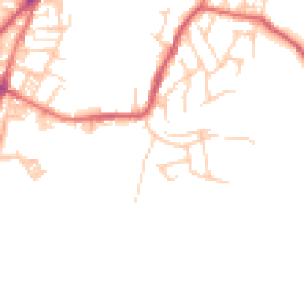 Daytime road noise heatmap for OL2 8QQ