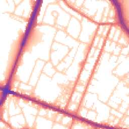 Daytime road noise heatmap for OL9 0DJ