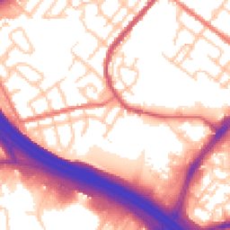 Daytime road noise heatmap for OL9 8EX