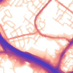 Daytime road noise heatmap for OL9 8HA