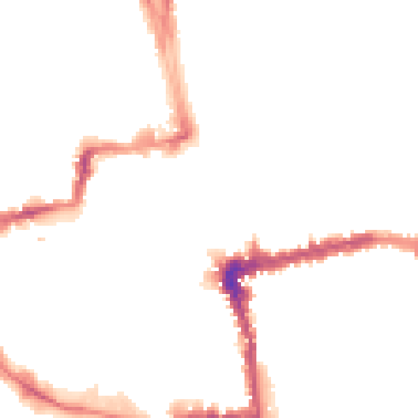 Night-time road noise heatmap for OX1 3EY