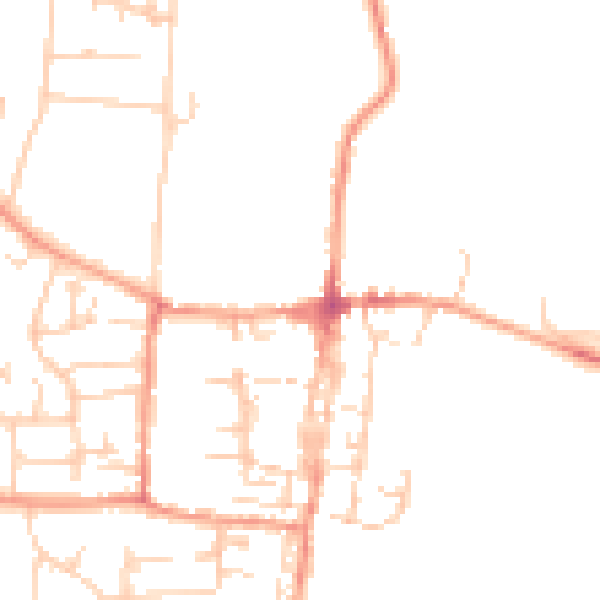 Daytime road noise heatmap for OX10 0BX