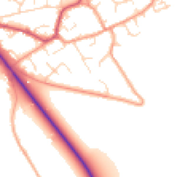 Daytime road noise heatmap for OX10 6RU