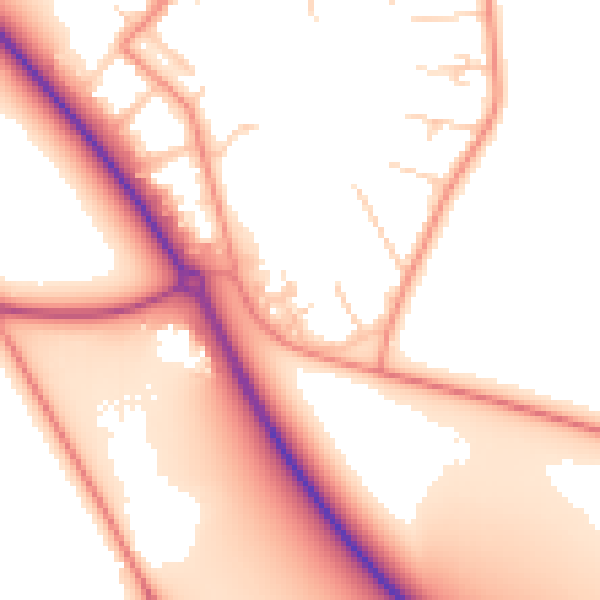 Daytime road noise heatmap for OX10 7PX