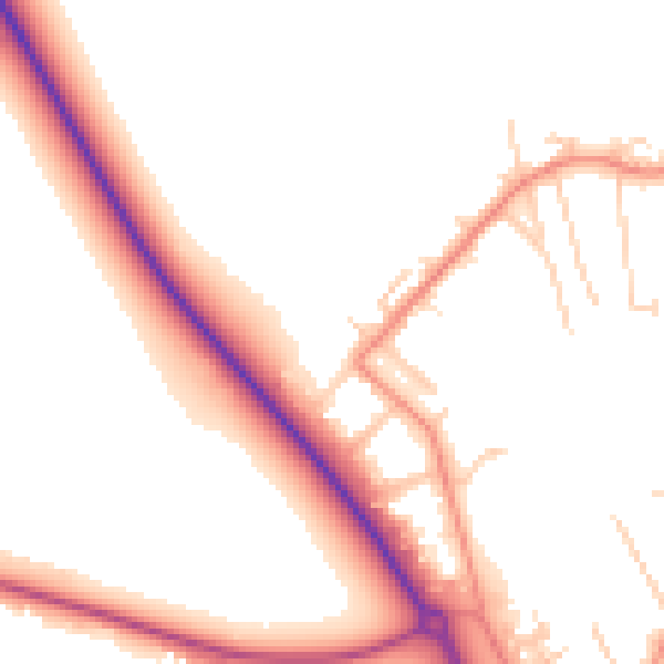Daytime road noise heatmap for OX10 7QH