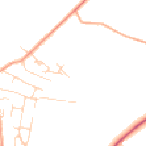 Daytime road noise heatmap for OX10 9SE