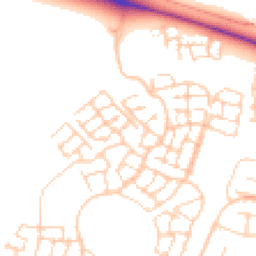 Daytime road noise heatmap for OX11 6BL