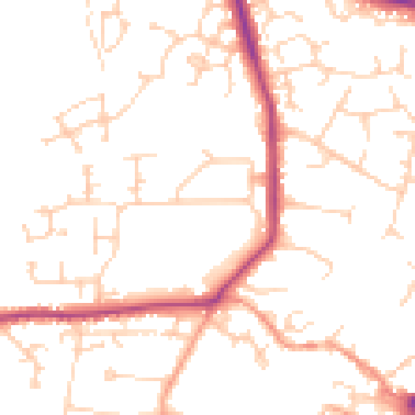 Daytime road noise heatmap for OX12 9BH