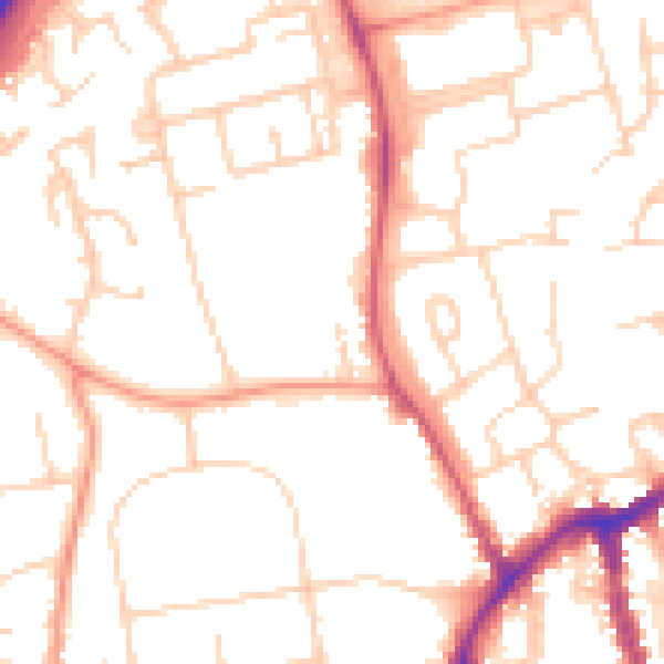 Daytime road noise heatmap for OX14 1BU