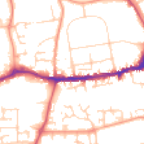 Daytime road noise heatmap for OX14 1DN