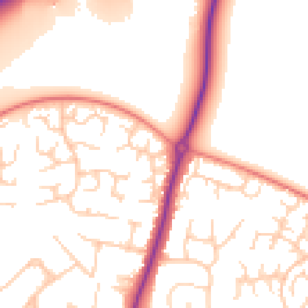 Daytime road noise heatmap for OX14 1XA