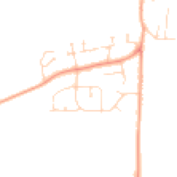 Daytime road noise heatmap for OX14 4DE