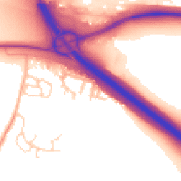 Daytime road noise heatmap for OX14 4DU
