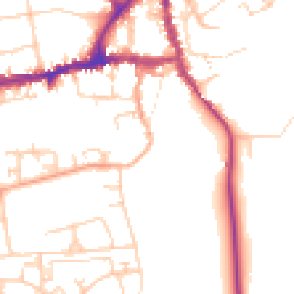 Daytime road noise heatmap for OX14 5EL