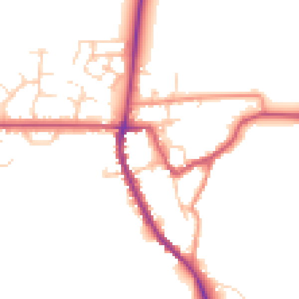 Daytime road noise heatmap for OX15 0SE