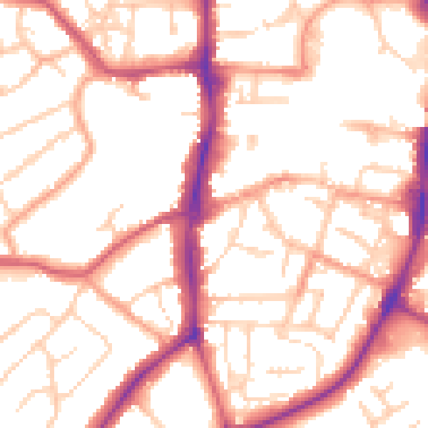 Daytime road noise heatmap for OX16 0AA