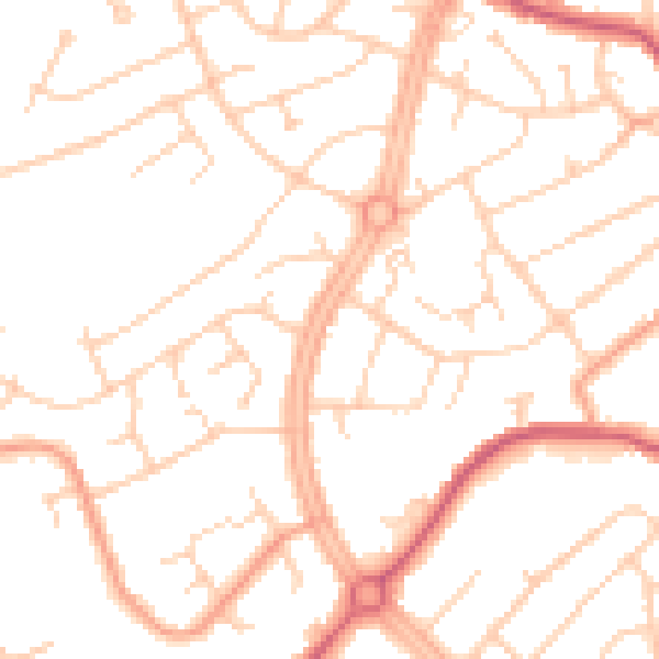 Daytime road noise heatmap for OX16 0AT