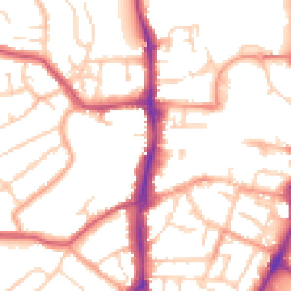 Daytime road noise heatmap for OX16 0TB