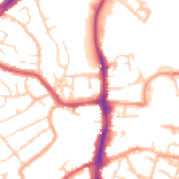 Daytime road noise heatmap for OX16 2EL