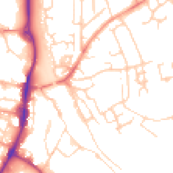 Daytime road noise heatmap for OX16 4RU