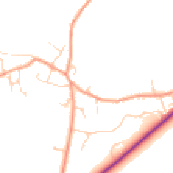 Daytime road noise heatmap for OX29 6SE