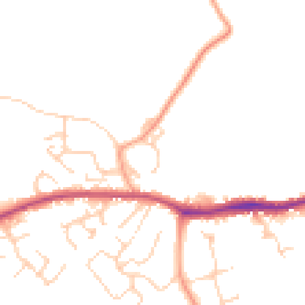 Daytime road noise heatmap for OX29 8BQ